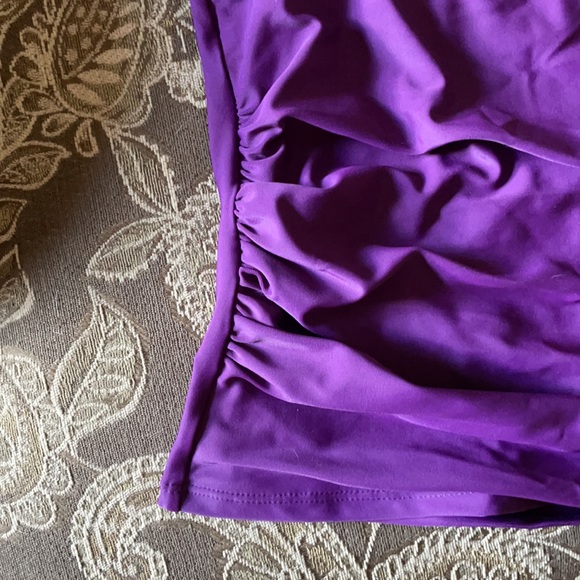 Tankini Swimsuit sz XL purple mesh tie halter - Picture 10 of 10